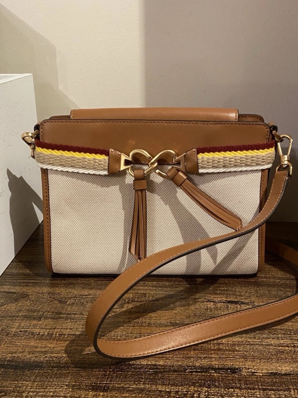 Kate Spade Off White Brown Small Crossbody